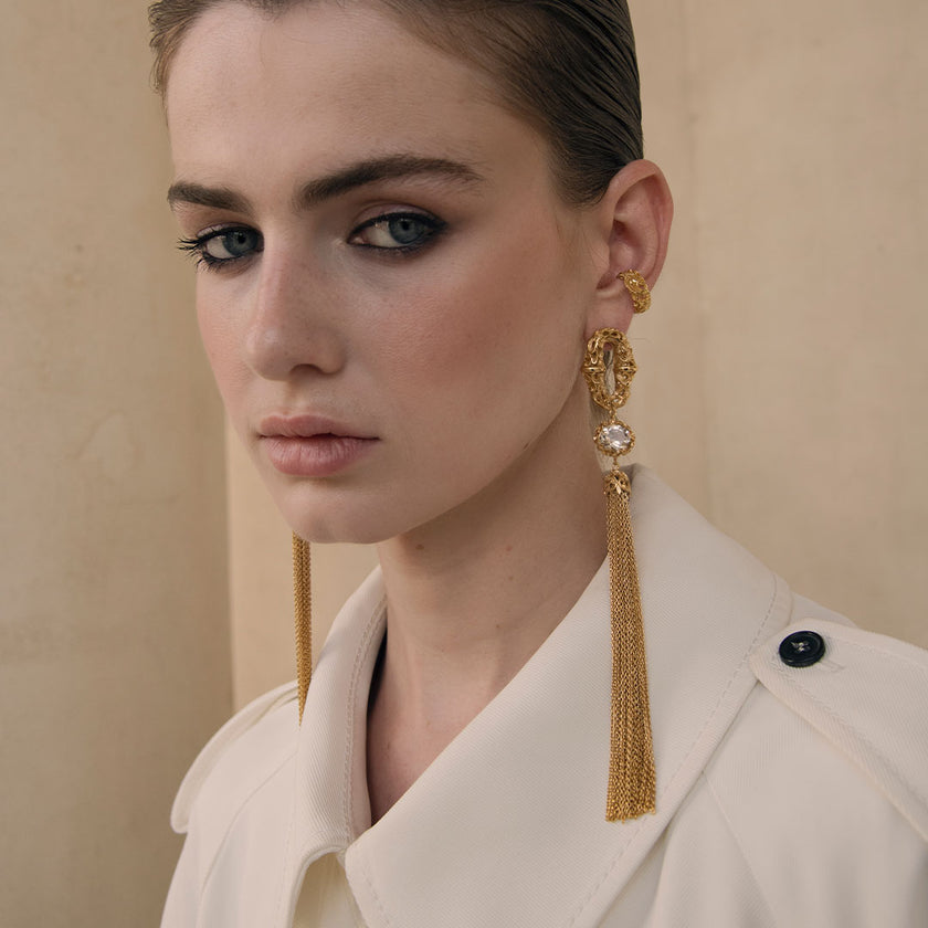ORECCHINI CASCADE DORATI EXTRALONG