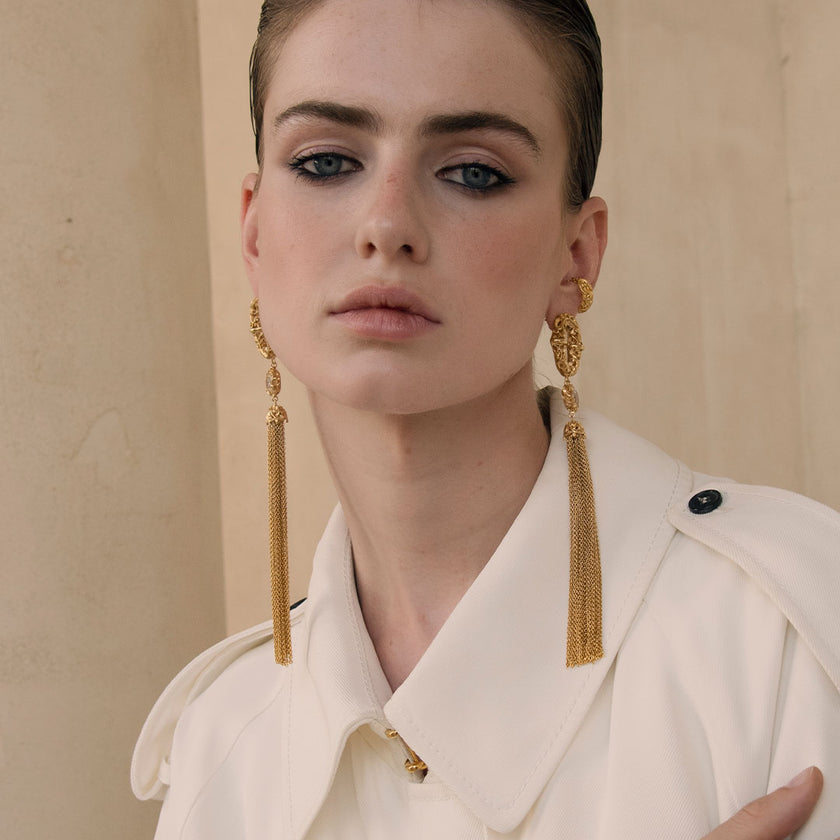 ORECCHINI CASCADE DORATI EXTRALONG