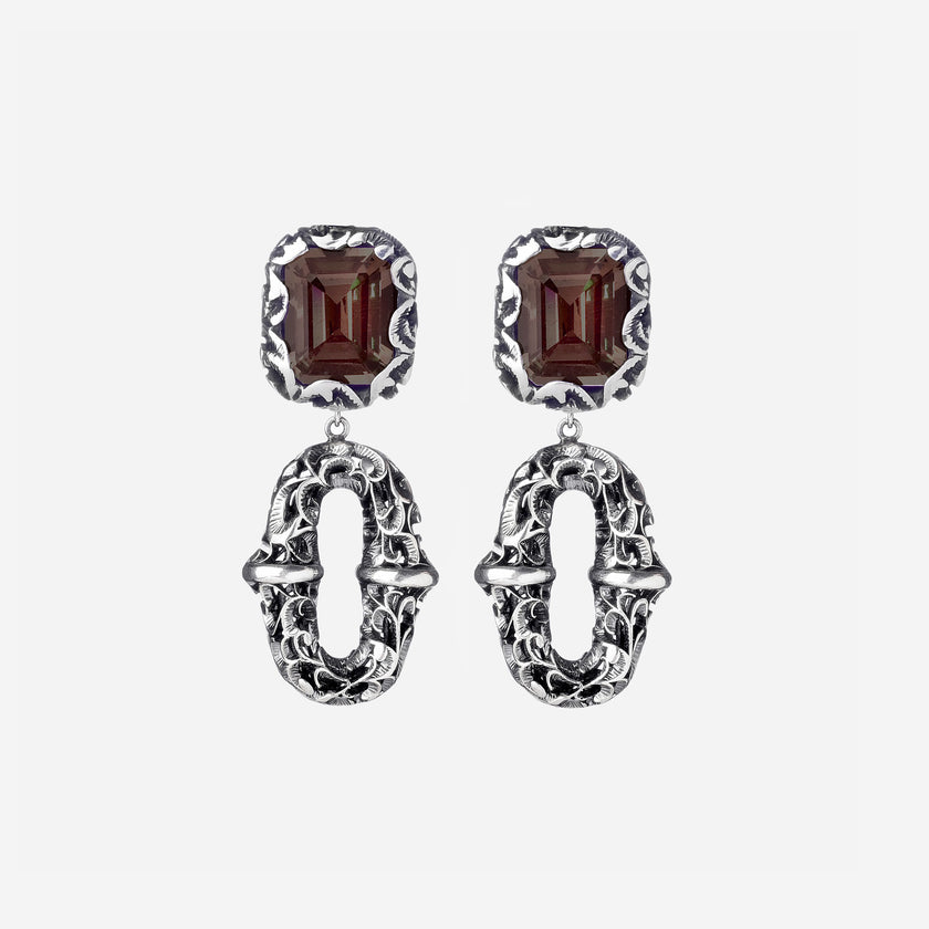 ORECCHINI PENDENTI PIETRA A LOBO