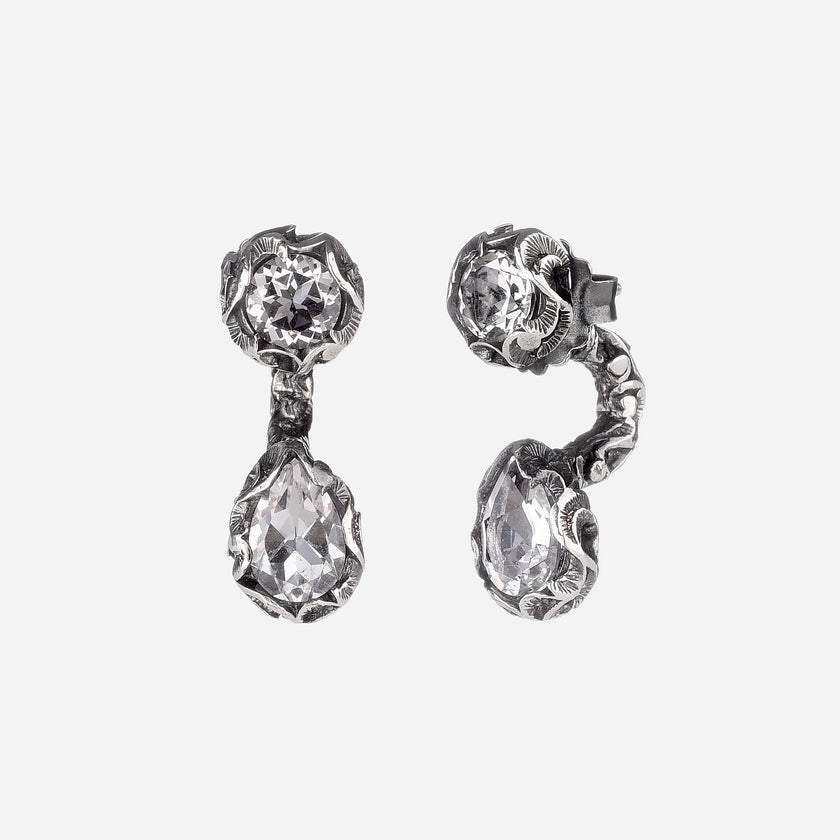 Orecchini Shri a lobo con pietra pendente