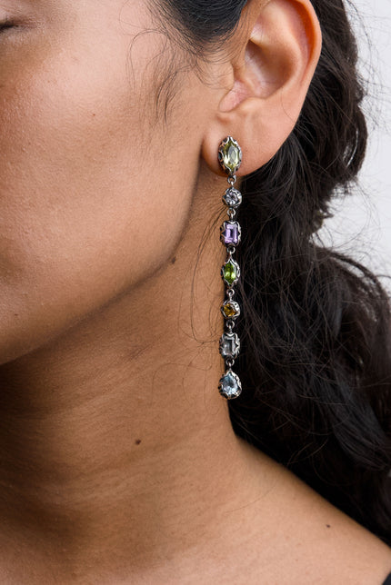 ORECCHINI PENDENTI 7 PIETRE MIXED