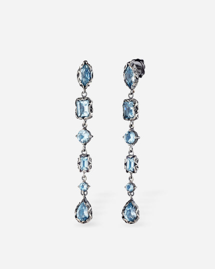 ORECCHINI PENDENTI 6 PIETRE MIXED