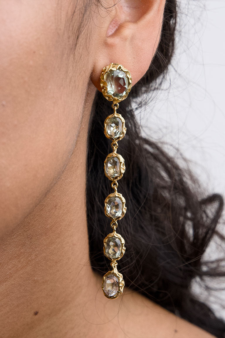 ORECCHINI CASCADE OVAL DORATI