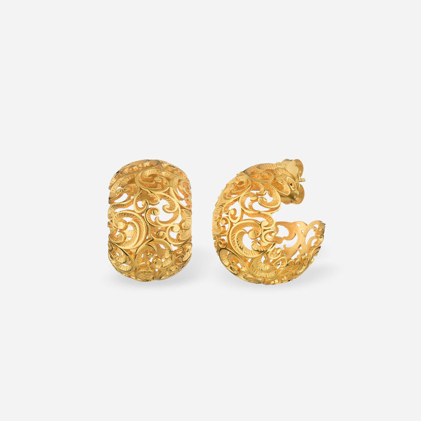 ORECCHINI DORATI A CERCHIO BOMBATO