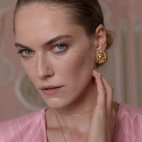 ORECCHINI A BOTTONE SEMISFERA