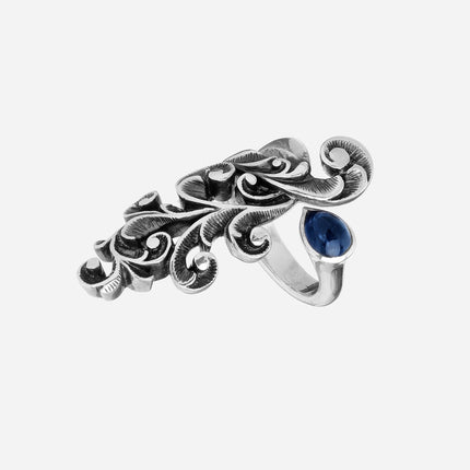 ANELLO A FALANGE CON TORMALINA BLU