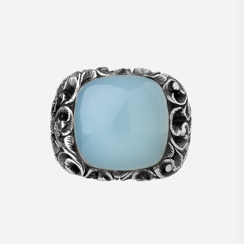 ANELLO CABOCHON CALCEDONIO