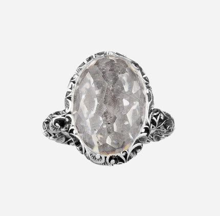 Anello con pietra ovale cabochon