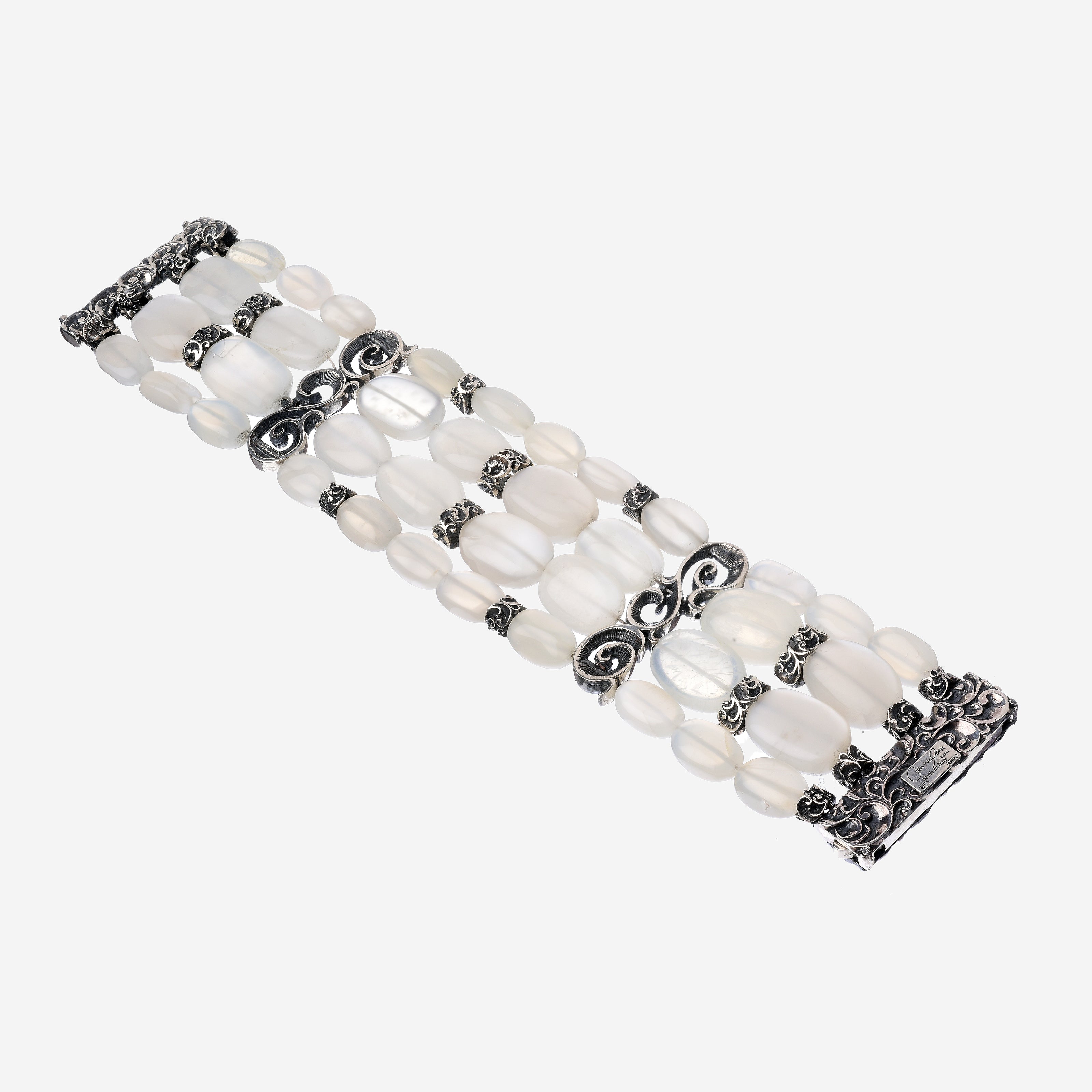 Opera bracelet with four rows of stones