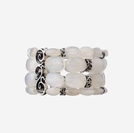 Opera bracelet with four rows of stones