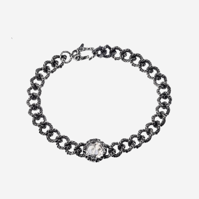 Bracciale groumette con pietra centrale