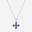 Collana Cross Shine, 5 pietre taglio smeraldo