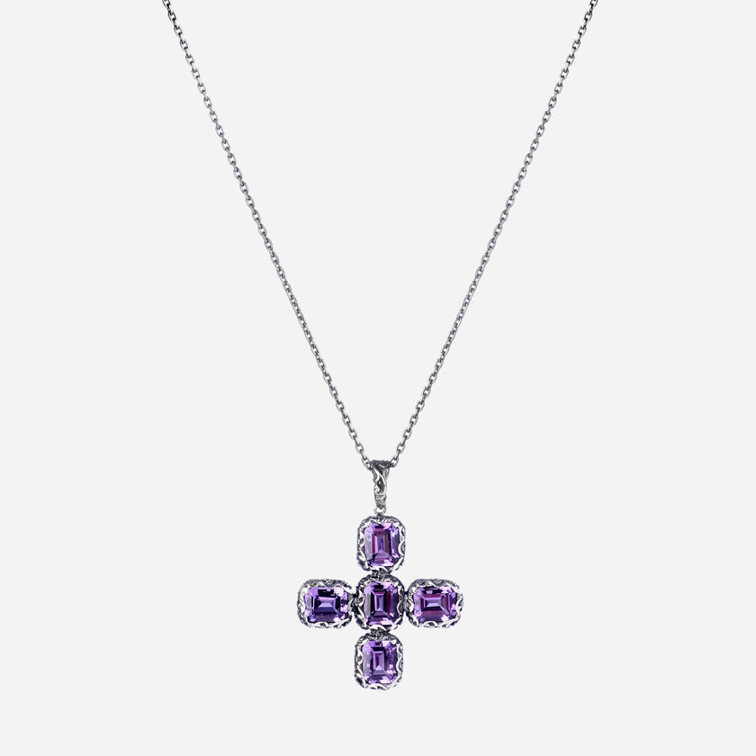 COLLANA CROSS SHINE AMETISTA