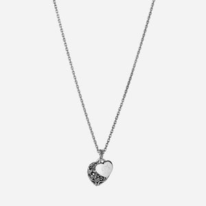 Collana Shakti con cuore intagliato e cuore lucido