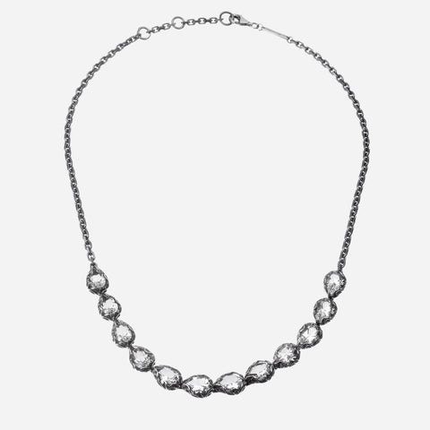 Shri necklace, tennis with 12 teardrop stones