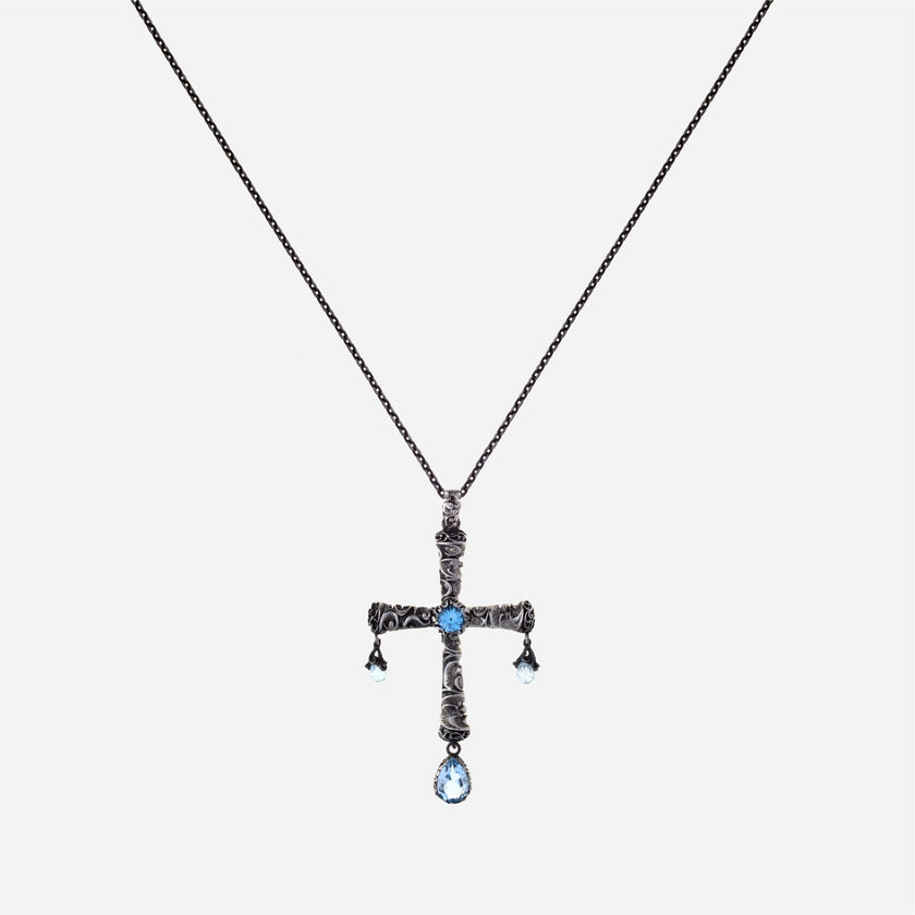 COLLANA CROSS TEARDROPS