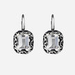 Leverback earrings with emerald-cut stone