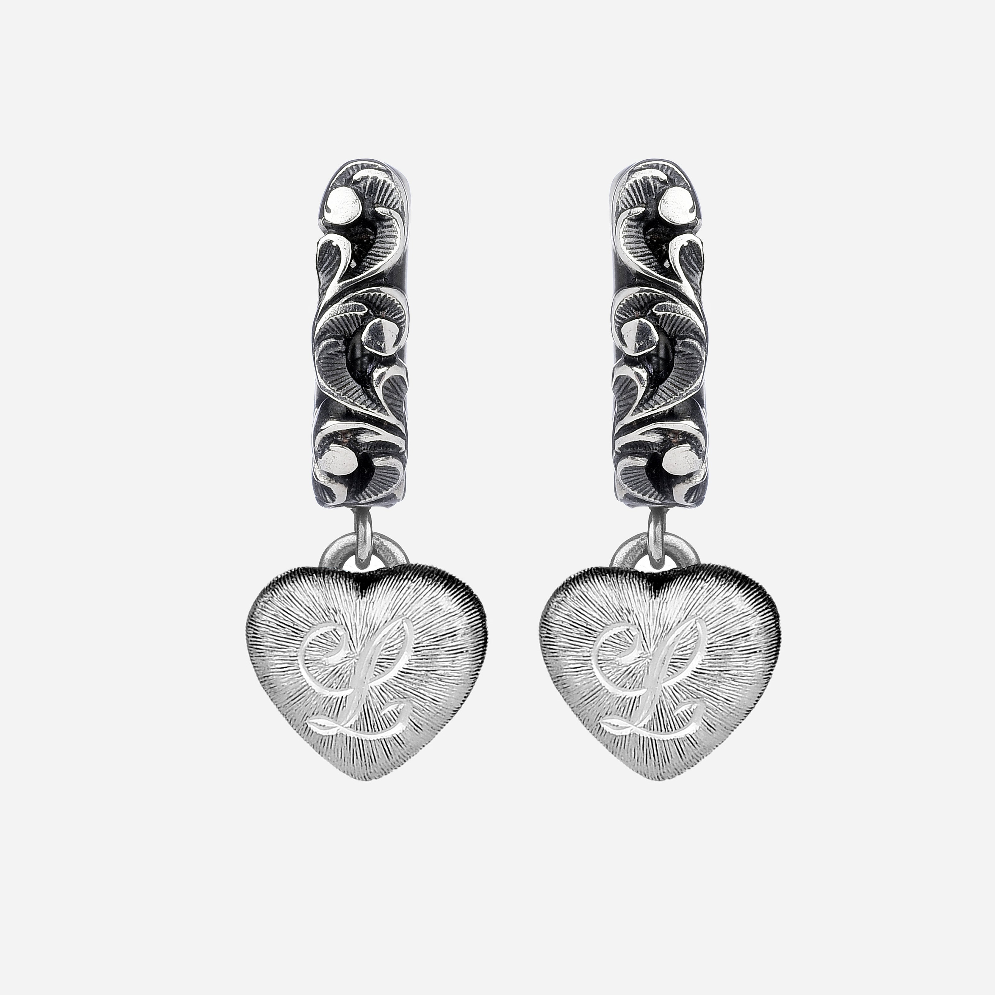 Orecchini Shakti, cuore rigato