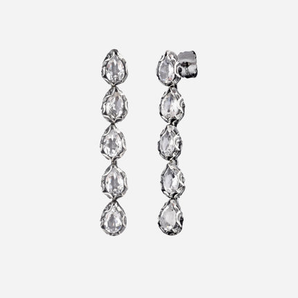 Shri earrings with five faceted cut drop stones