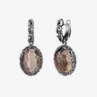 Lever earrings with oval cut stone